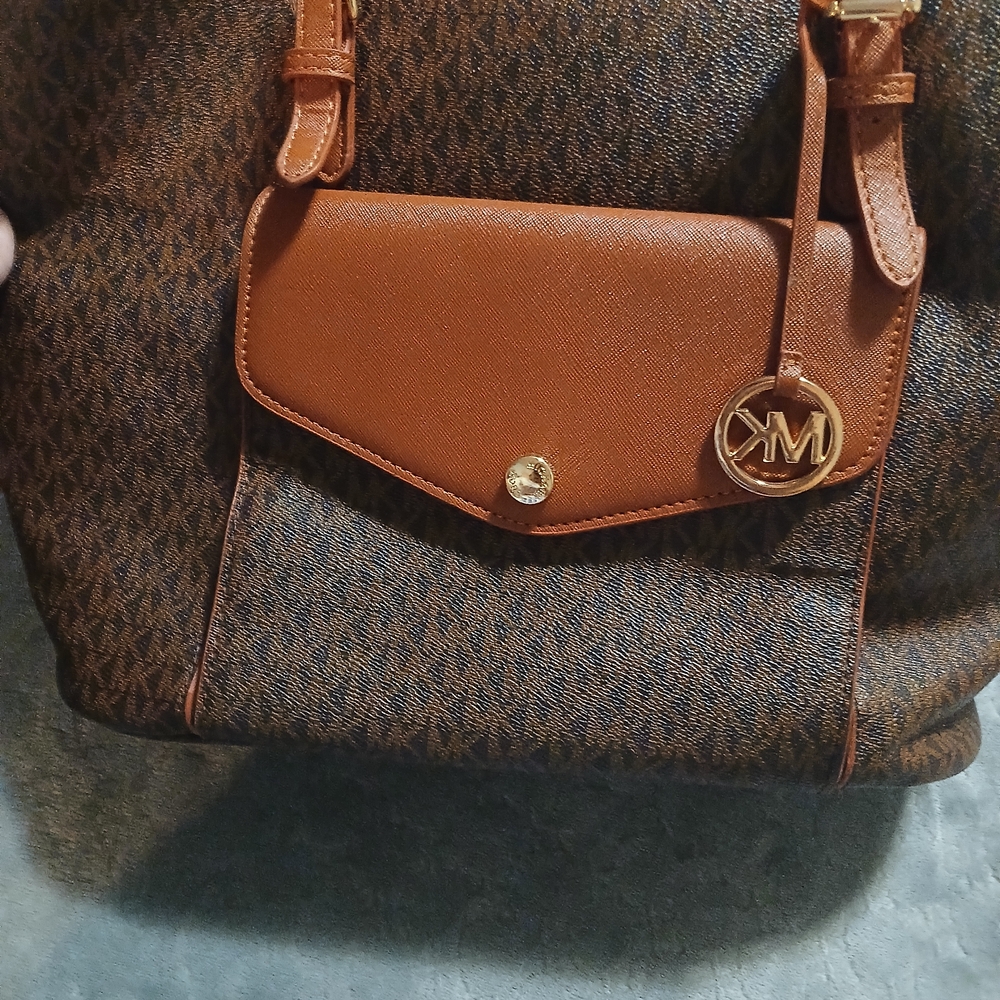 Michael Kors Dark Brown and Tan Backpack